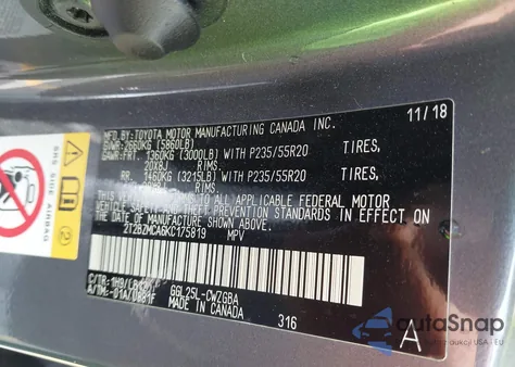 2019 Lexus Rx 350 z USA, uszkodzony, nr VIN 2T2BZMCA6KC175819